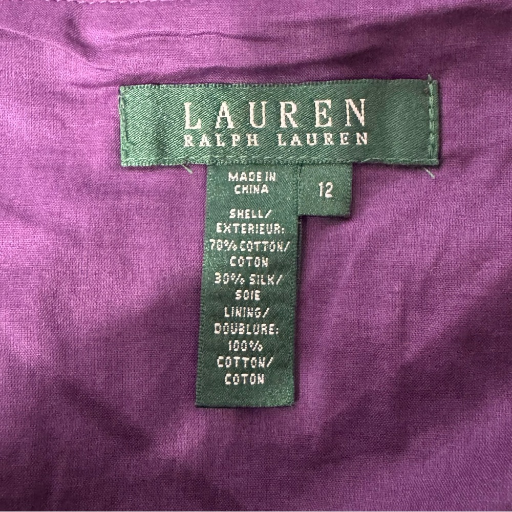 NWT Lauren Ralph Lauren Modern Maasai Purple Nairbi Plum Dress Size 12 - Picture 7 of 9